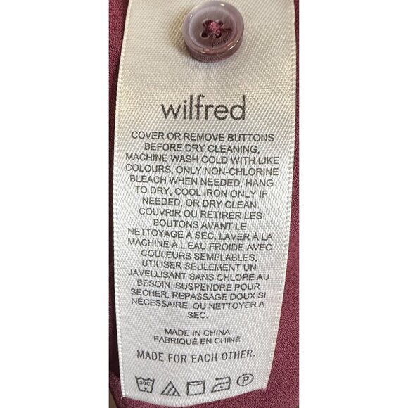 Wilfred Aritzia Daydreamer Pleated Burgundy Dress Mini L Classic Workwear - Picture 7 of 8